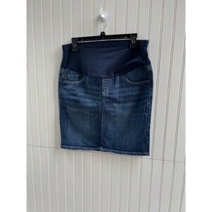 Old Navy Womens Jean Skirt Size 4 Maternity Denim Stretch Pockets Medium Blue